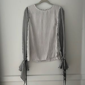White & Black Striped Blouse